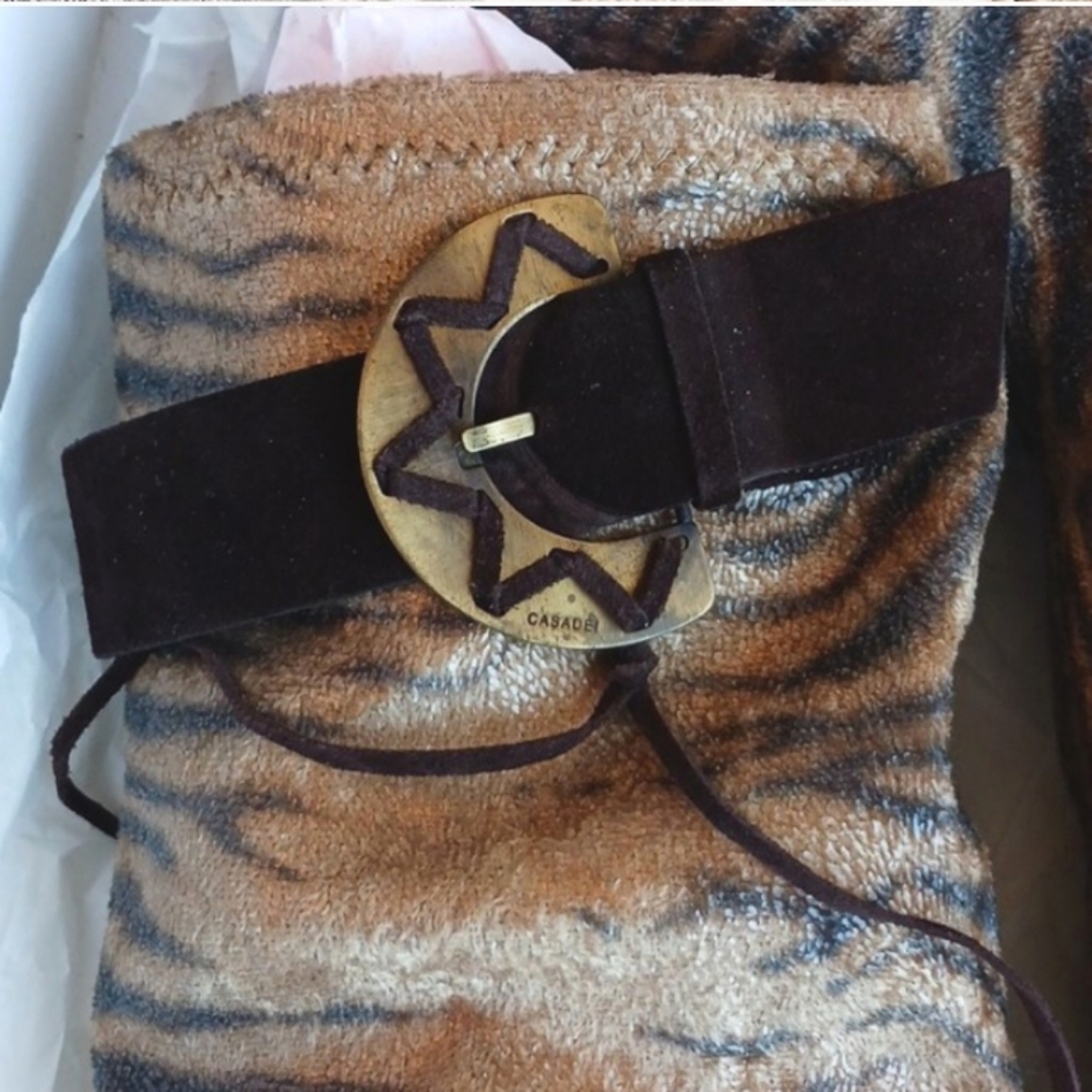 Vintage CASADEI BOOTS, Size 7 B stretch upper - Tiger Print...Rare Style - Picture 15 of 15